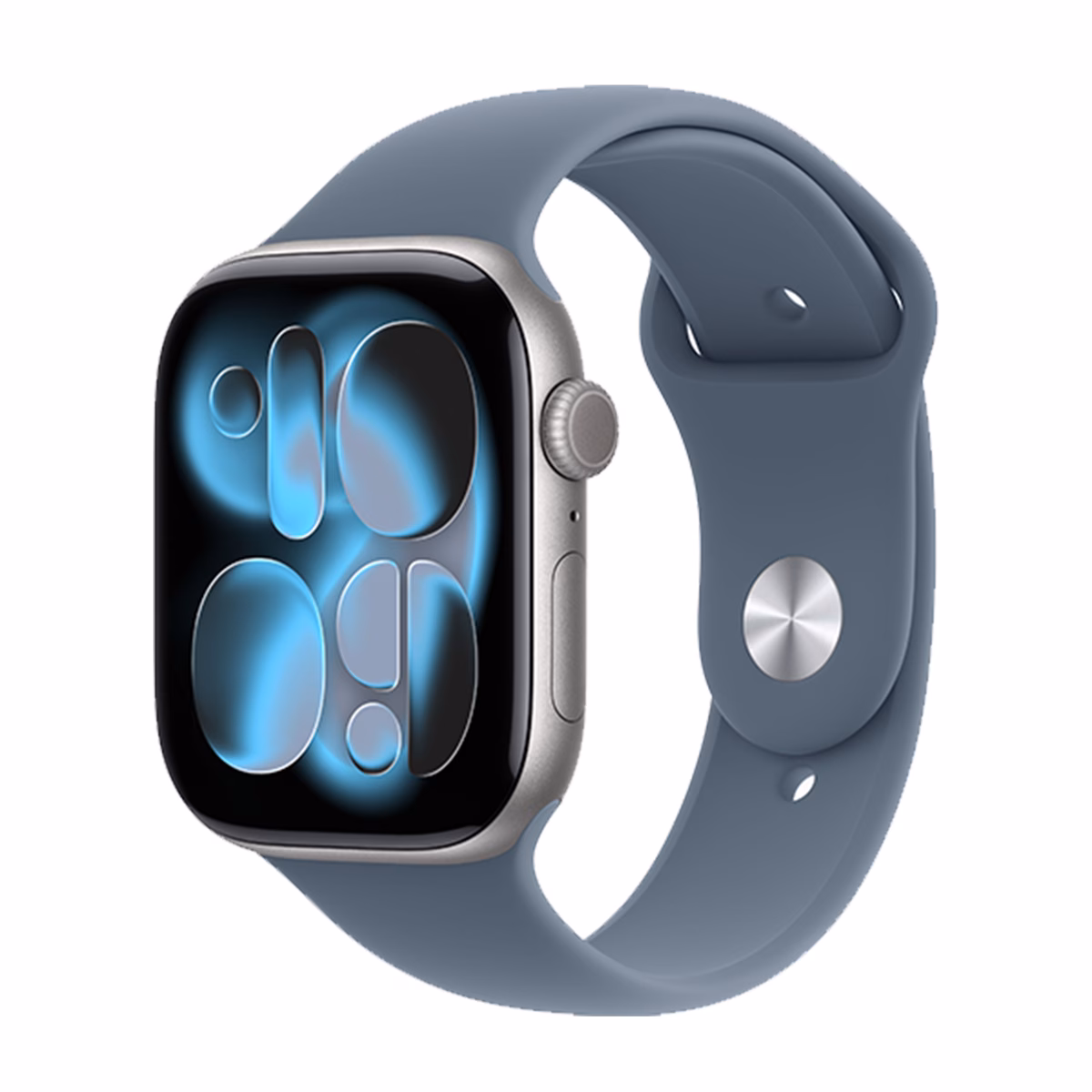 ساعت هوشمند اپل مدل Series 11 Aluminum Case Sport Band 46mm بدنه خاکستری بند آبی پلازادیجیتال
