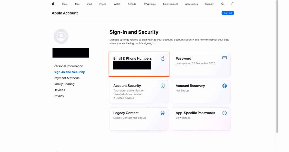 آموزش تغییر اپل آیدی در مک بوک 15 تغییر اپل آیدی در مک بوک با ایمیل انتخاب Email & Phone Numbers
