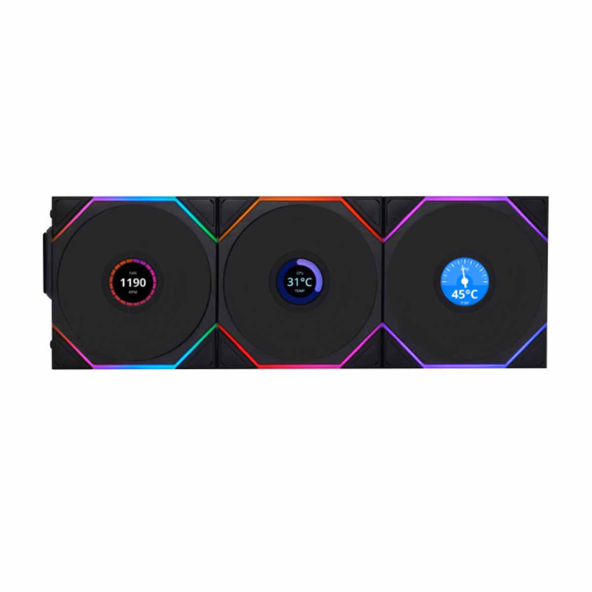 خنک کننده پردازنده لیان لی مدل UNI FAN TL120 LCD Wireless پلازادیجیتال