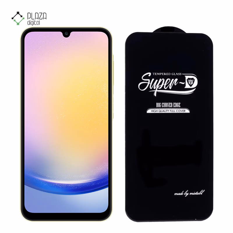 گلس شیشه ای گوشی سامسونگ Galaxy A25 مدل Super D پلازادیجیتال