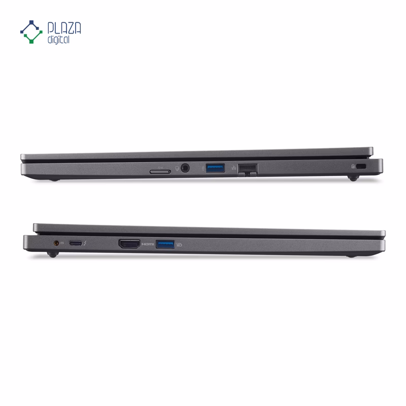 درگاه های لپ تاپ ایسر 16 اینچی مدل TravelMate P2 16 TMP216-51G-TCO-748N i7 1355U 16GB 2TB RTX2050 پلازا دیجیتال