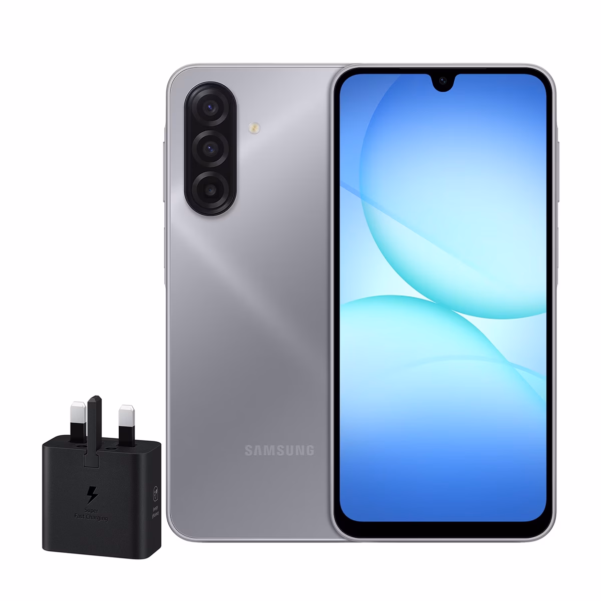 گوشی موبایل سامسونگ مدل Galaxy A17 4G ظرفیت 128 گیگابایت رم 6 گیگابایت - همراه شارژر 25 وات سامسونگ رنگ خاکستری پلازا دیجیتال