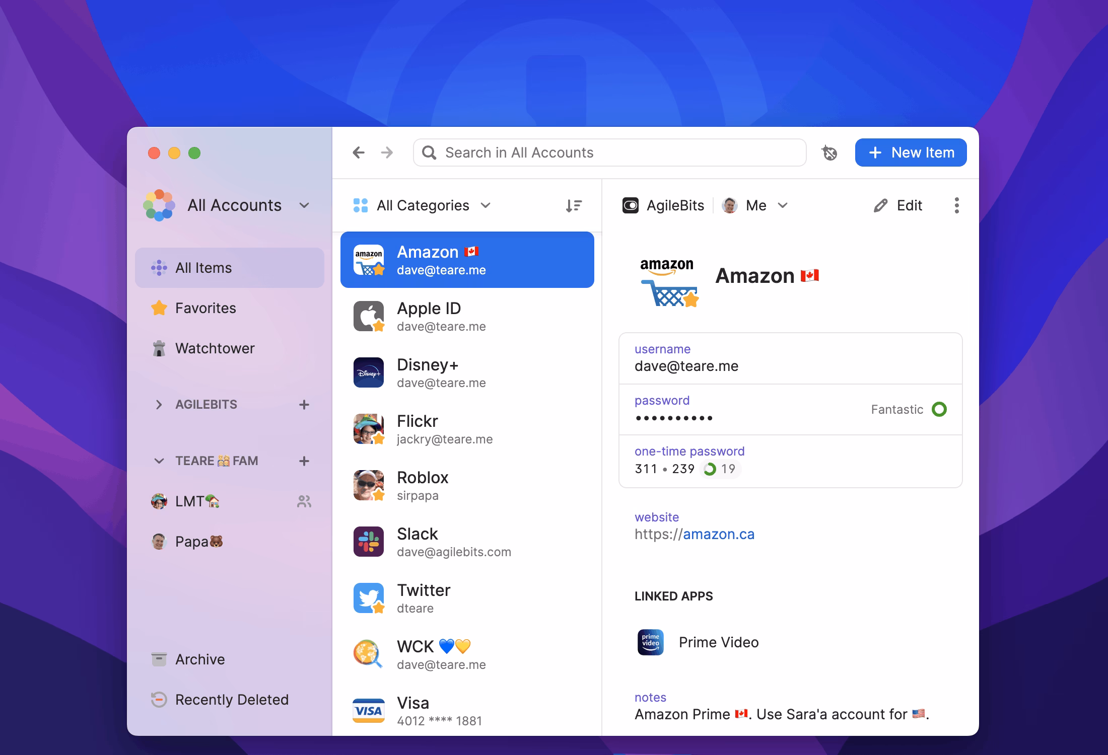 محیط نرم افزار 1password unlocked hero