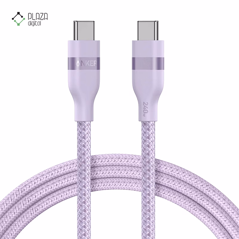 کابل تبدیل USB-C به USB-C انکر مدل A82E2 طول 90 سانتی متر بنفش پلازادیجیتال