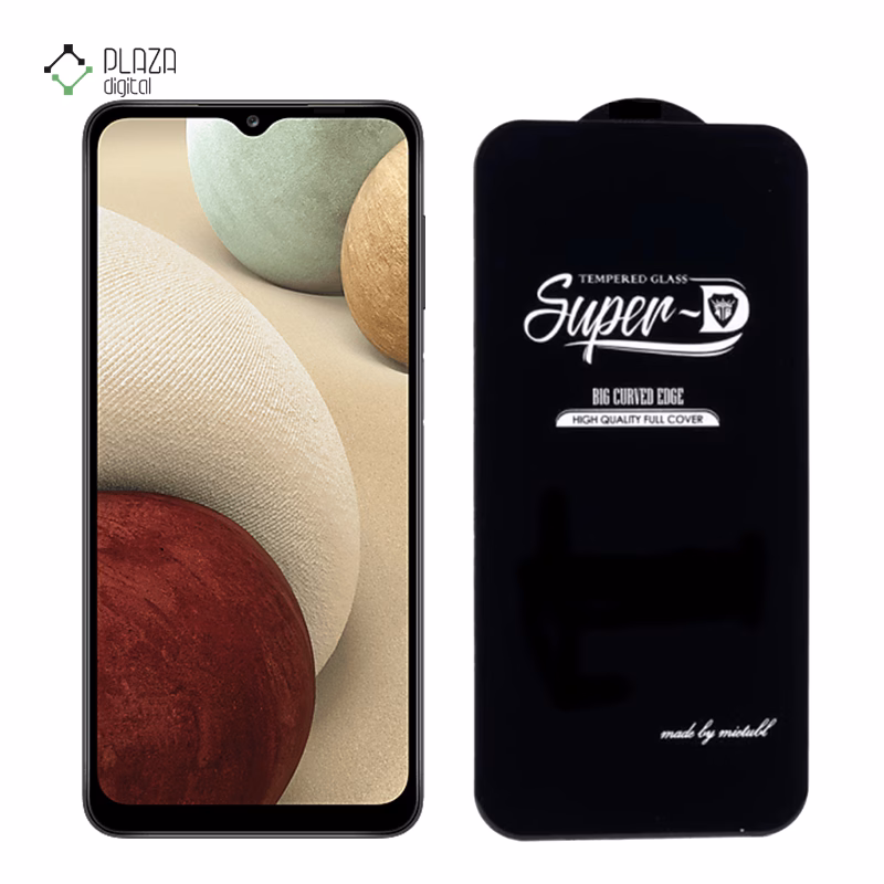 گلس گوشی سامسونگ Galaxy A12 مدل Super D پلازادیجیتال