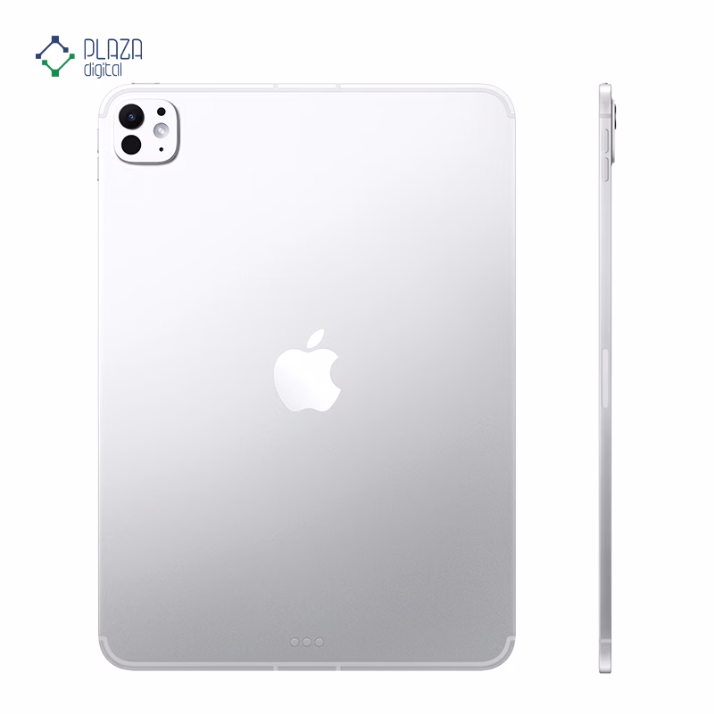 نمای پشت تبلت اپل مدل iPad Pro 11 WiFi M5 2025 ظرفیت 512 گیگابایت رم 12 گیگابایت نقره ای پلازا دیجیتال