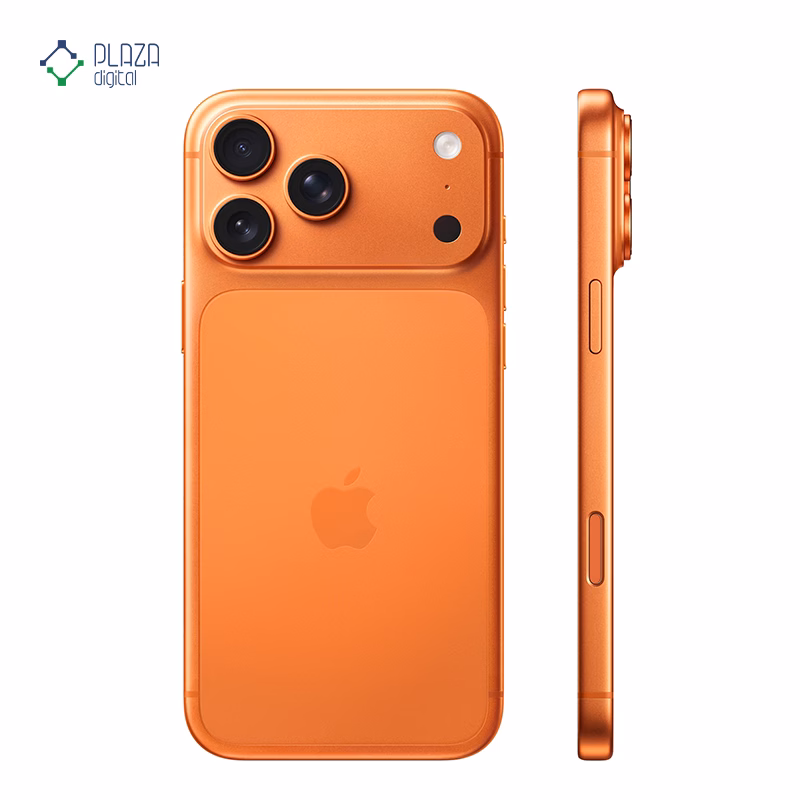 گوشی موبایل اپل مدل iPhone 17 Pro Max ZAA تک سیم کارت + eSim ظرفیت 512 گیگابایت رم 12 گیگابایت – اکتیو/ رجیستر نشده رنگ نارنجی پلازا دیجیتال
