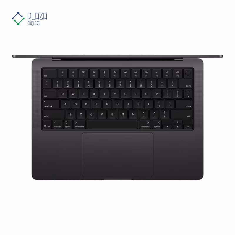 نمای کیبورد لپ تاپ اپل 14 اینچی مدل مک بوک پرو MDE14 2025 M5 16GB 1TB رنگ مشکی پلازا دیجیتال