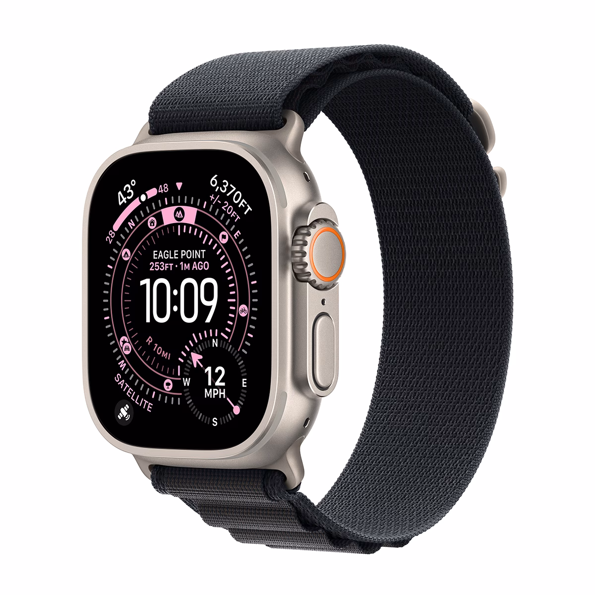 ساعت هوشمند اپل مدل Ultra 3 Alpine Loop 49mm بدنه تیتانیوم بند مشکی پلازا دیجیتال