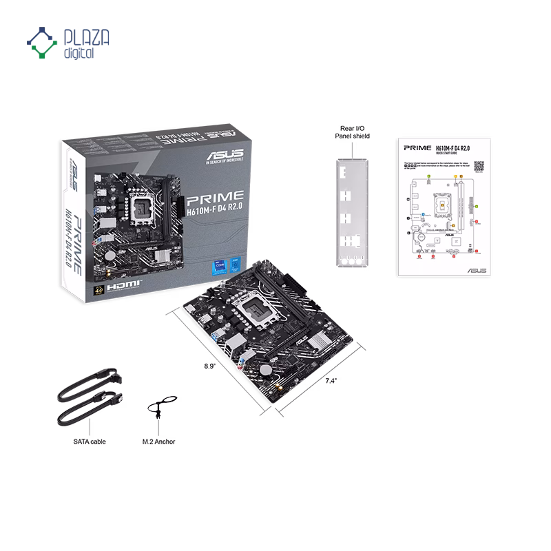 جعبه مادربرد ایسوس مدل PRIME H610M-F R2.0 D4 پلازا دیجیتال