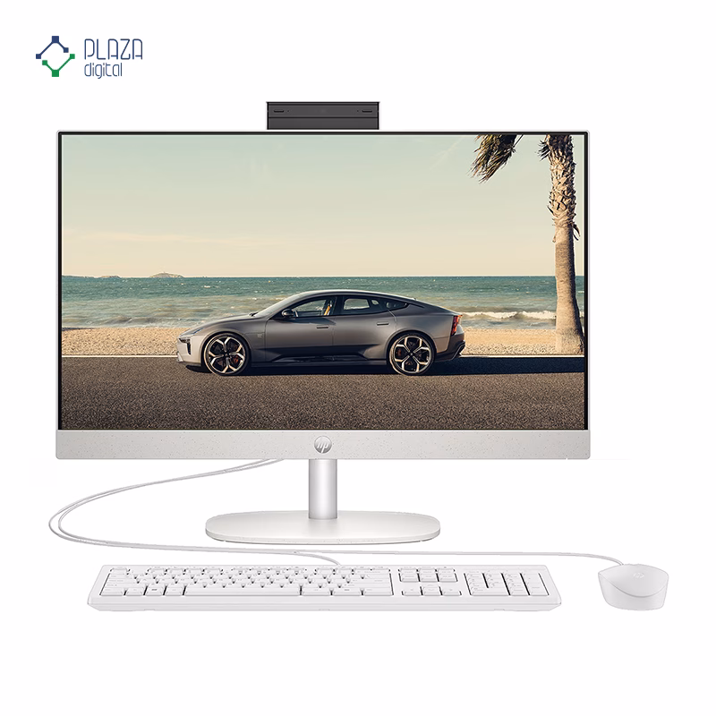 نمای جلو کامپیوتر All in One اچ پی 23.8 اینچی مدل CR0323nh i5 1334U 16GB 512GB سفید پلازا دیجیتال