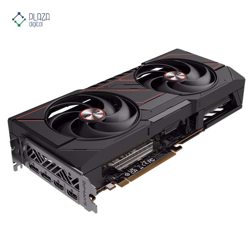 نمای کنار کارت گرافیک سافایر مدل PULSE AMD Radeon RX 9070 حافظه 16 گیگابایت پلازا دیجیتال