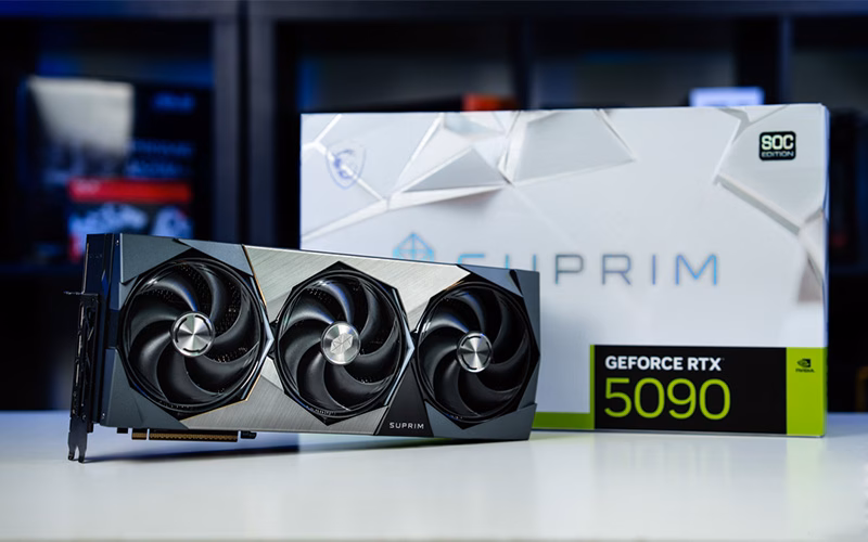 بهترین کارت گرافیک برای بازی 4k 11 کارت گرافیک ام اس آی GeForce RTX 5090 SUPRIM SOC