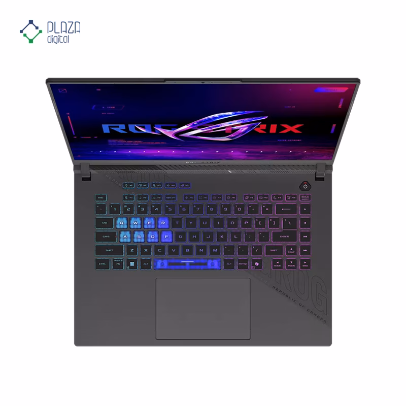 نمای کیبورد لپ تاپ گیمینگ ایسوس 16 اینچی مدل ROG Strix G16 G614FH R9 9955HX 64GB 1TB RTX5050 پلازا دیجیتال