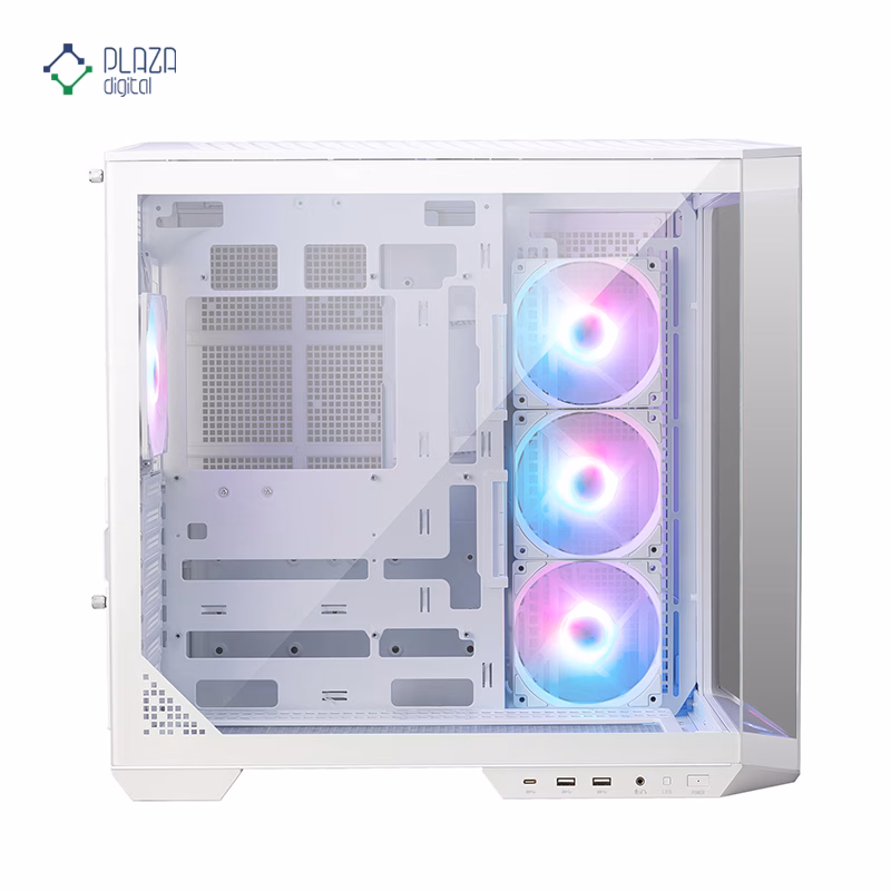 نمای داخل کیس کامپیوتر گیمینگ ام اس آی مدل MAG PANO 100R PZ سفید پلازا دیجیتال