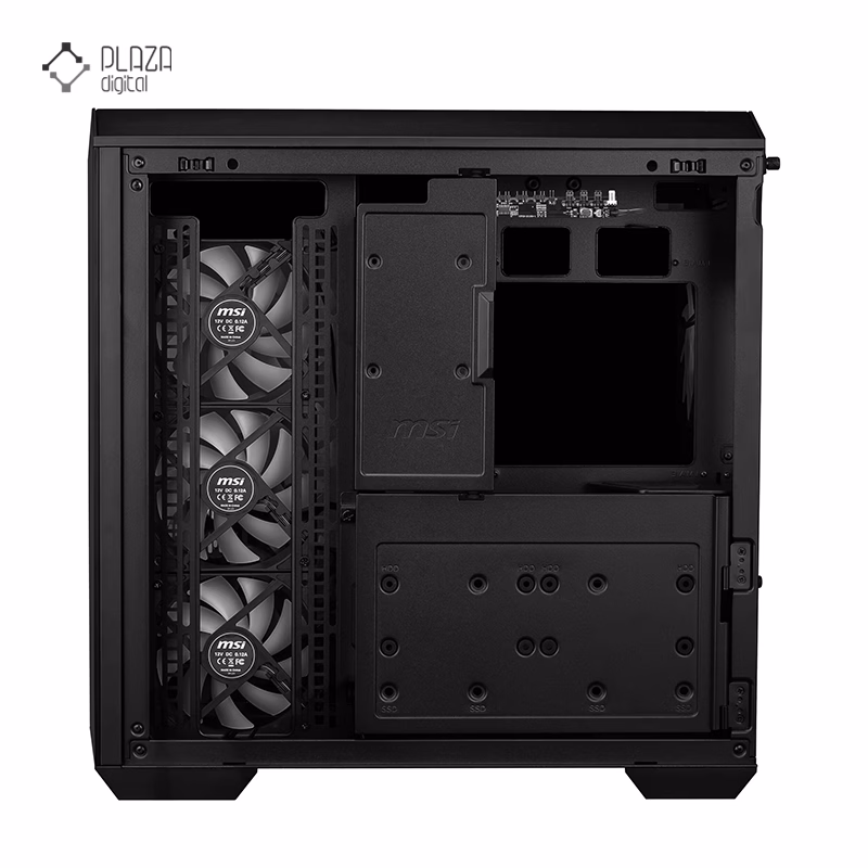 نمای داخل کیس کامپیوتر گیمینگ ام اس آی مدل MAG PANO 100R PZ مشکی پلازا دیجیتال