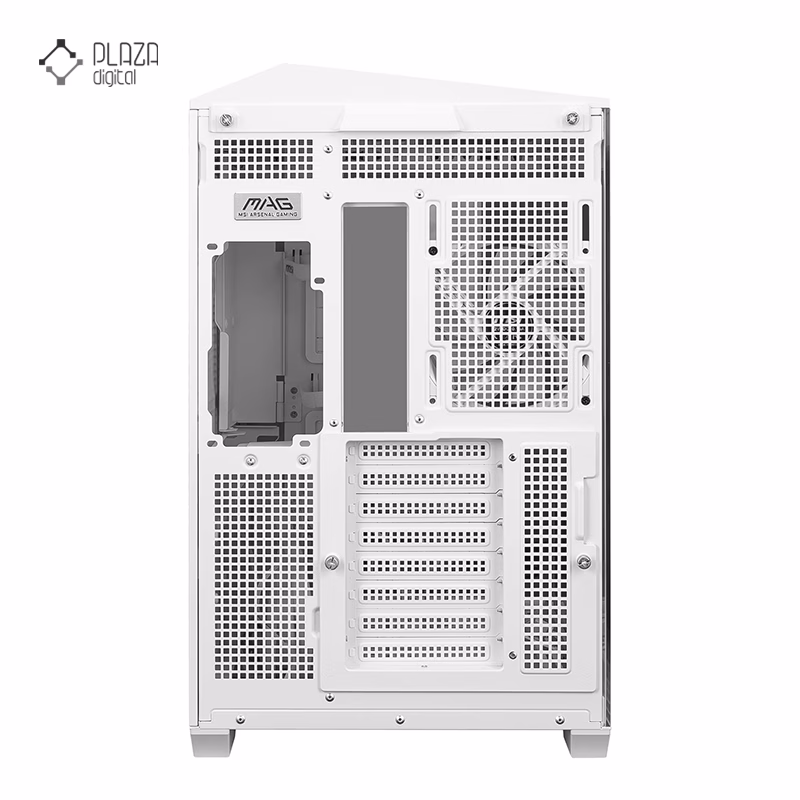 نمای پشت کیس کامپیوتر گیمینگ ام اس آی مدل MAG PANO 100R PZ سفید پلازا دیجیتال