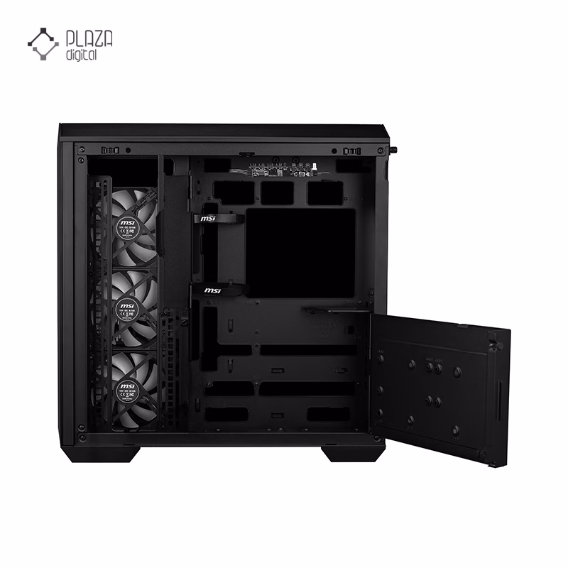 نمای داخل کیس کامپیوتر گیمینگ ام اس آی مدل MAG PANO 100R PZ مشکی پلازا دیجیتال