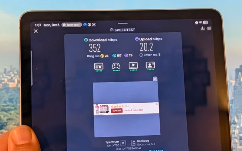 بررسی تبلت گلکسی تب S11 16 عملکرد وای فای گلکسی تب S11