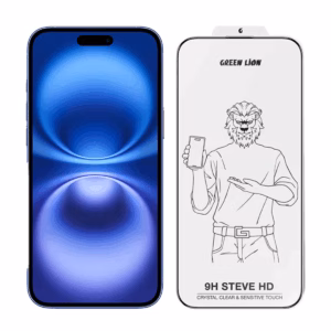 گلس گوشی اپل iPhone 16 گرین لاین مدل 9H steve پلازادیجیتال