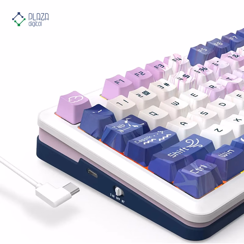 کیبورد گیمینگ بی سیم با سیم ردراگون مدل Cyrus Pro K681 ACG پلازا دیجیتال