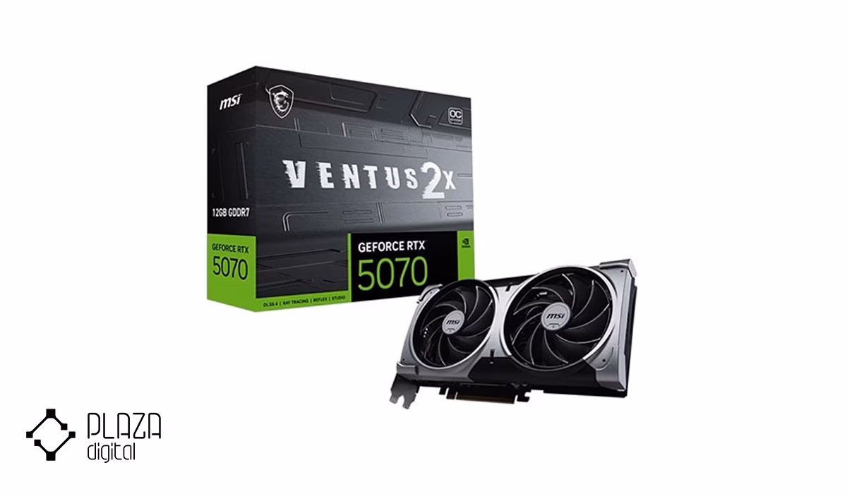 بهترین کارت گرافیک بالای 50 میلیون تومان 21 کارت گرافیک ام اس آی مدل GeForce RTX 5070 12G VENTUS 2X OC حافظه 12 گیگابایت
