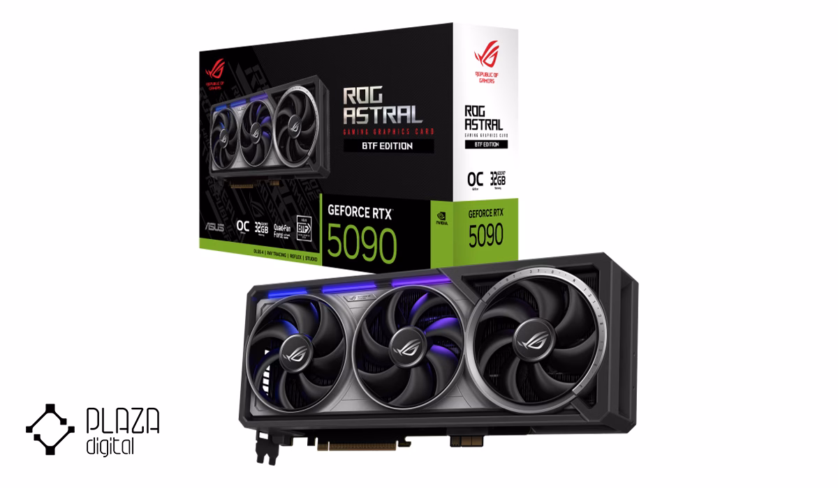 بهترین کارت گرافیک های کامپیوتر PC از اقتصادی تا بالارده 46 کارت گرافیک ایسوس مدل ROG Astral GeForce RTX 5090 32GB GDDR7 BTF OC Edition حافظه 32 گیگابایت