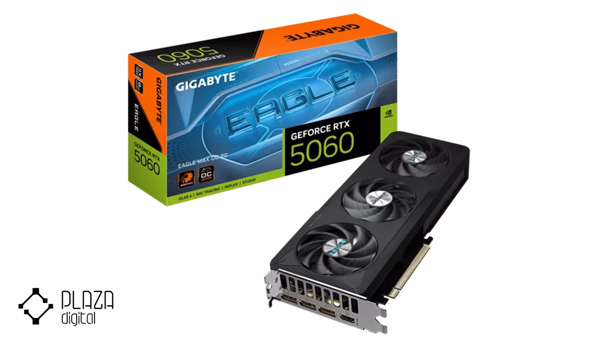 بهترین کارت گرافیک های کامپیوتر PC از اقتصادی تا بالارده 34 کارت گرافیک گیگابایت مدل GeForce RTX 5060 EAGLE MAX OC 8G حافظه 8 گیگابایت