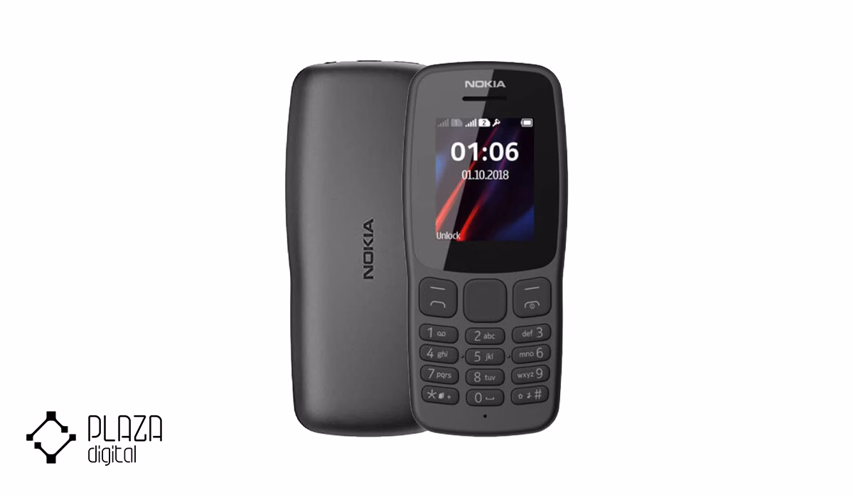 معرفی بهترین گوشی دکمه ای 16 Nokia-106-2018-4MB-4MB-Mobile-Phone-PlazaDigital-Black-1