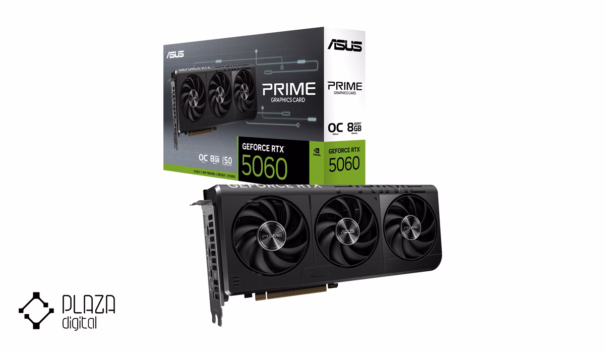 بهترین کارت گرافیک 8GB 25 کارت گرافیک ایسوس PRIME GeForce RTX 5060 8GB GDDR7 OC Edition